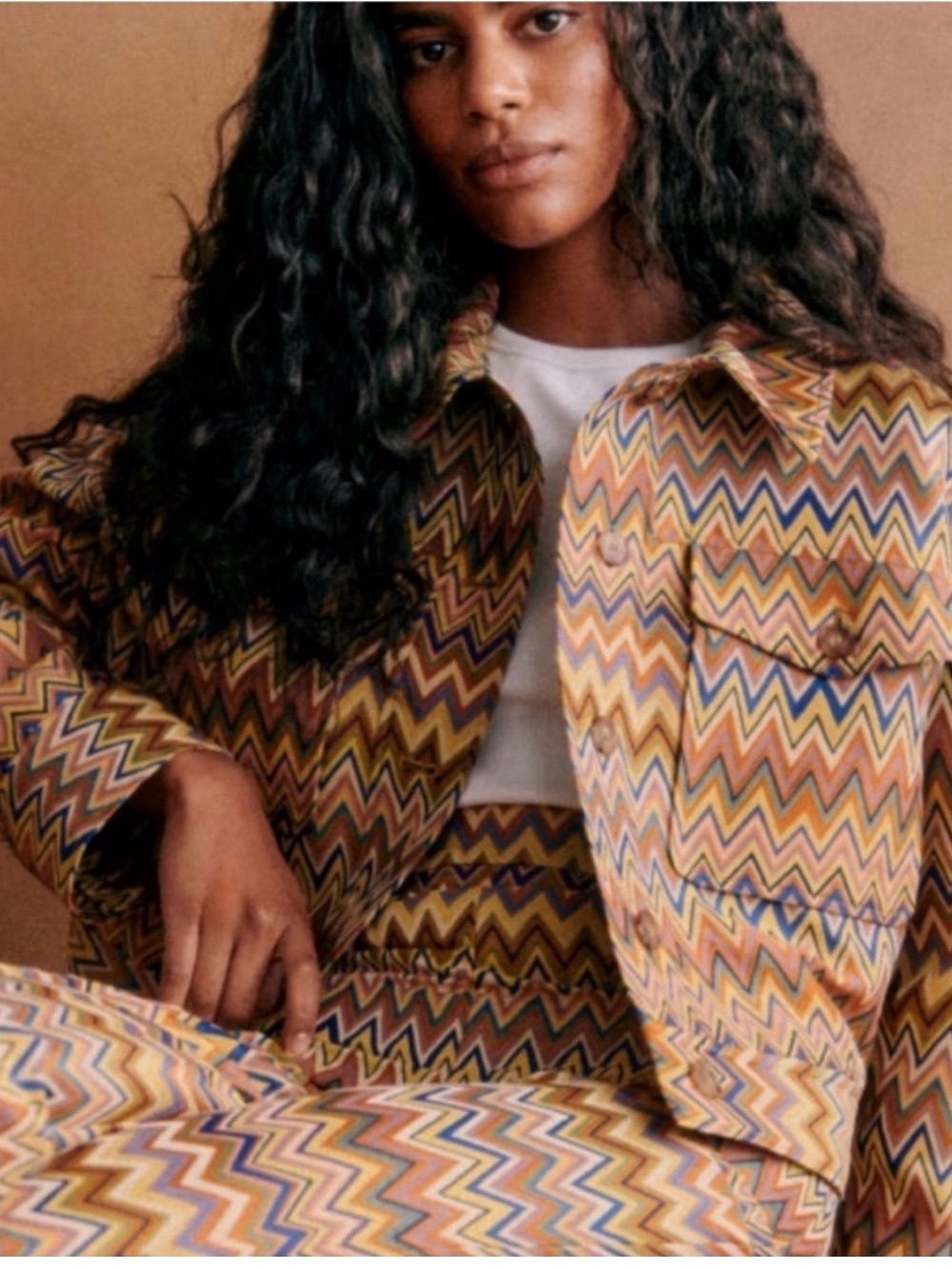 NWT Sezane Erwann Zig Zag Jacket, Size US 14